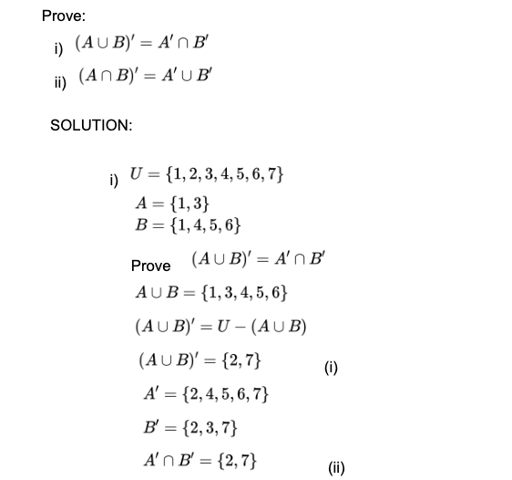 sets assignment class 11